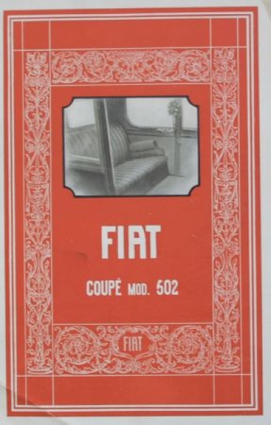 Fiat 502 Coupe Modelprogram 1924 Carbrochure (8974)